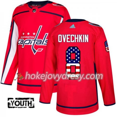Dětské Hokejový Dres Washington Capitals Alex Ovechkin 8 2017-2018 USA Flag Fashion Černá Adidas Authentic